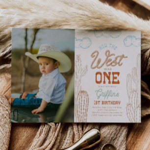 Photo How the West was One Birthday Invitation