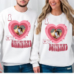 Photo I love my girlfriends(Pls read description) Sweatshirt<br><div class="desc">Customised photo couple boyfriend shirt. I love my boyfriend's design. Anniversary couple gift. Changing your photo. Couple gift. I have one for girlfriend too. Check out my couple collection. NOTE: If you feel struggling with customising your photo. Please visit my Instagram named lilybellecorner. I have created a reel sharing the...</div>