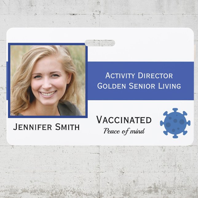 Photo ID Clip Covid Vaccinated 2 Sides ID Badge (Creator Uploaded)
