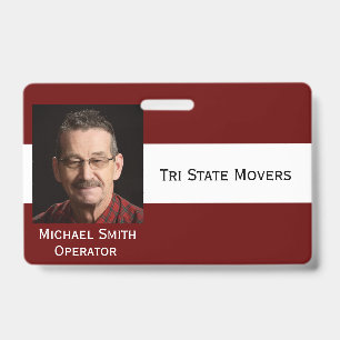 Photo ID Clip Double Sided Personalize Text Badge