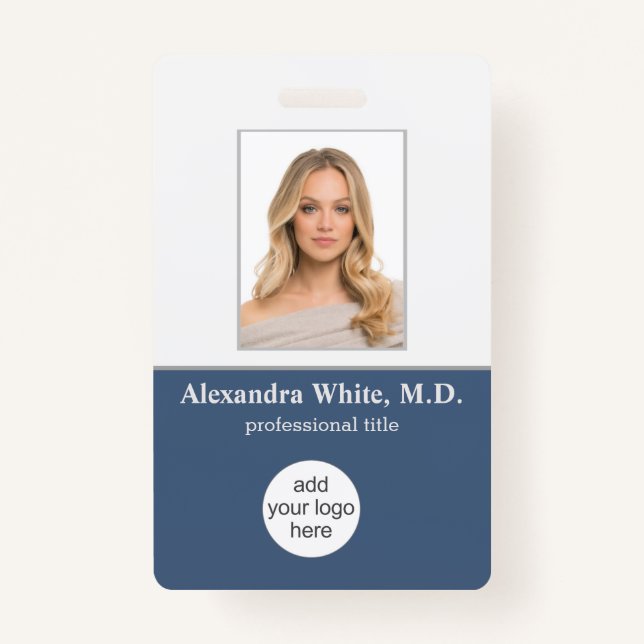 Photo ID Employee Hospital Medical Professional ID Badge (Front)