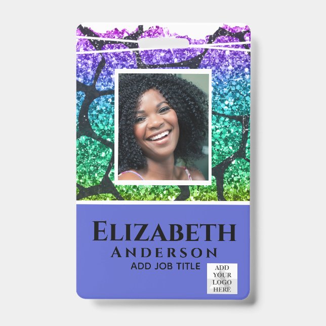 PHOTO ID - Employee VIP Pass Girly Animal Prints Badge (Front)