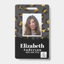 PHOTO ID - Employee VIP Pass Girly Animal Prints