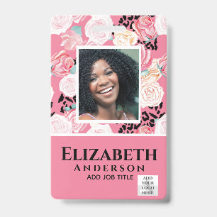 PHOTO ID - Employee VIP Pass - Girly Flowers Badge