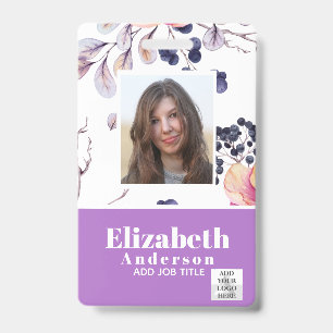 PHOTO ID - Employee VIP Pass - Girly Flowers Badge