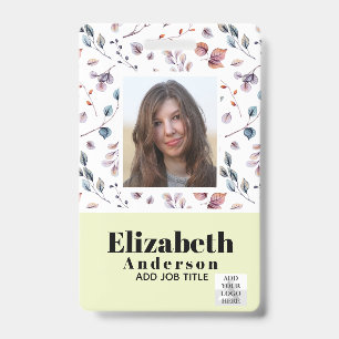 PHOTO ID - Employee VIP Pass - Girly Flowers Badge