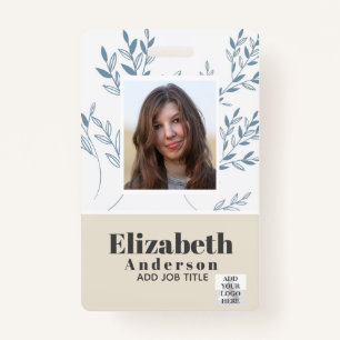 PHOTO ID - Employee VIP Pass - Girly Flowers ID Badge