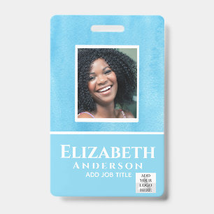 PHOTO-ID Employee VIP PASS Watercolor Abstracts ID Badge