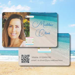 Photo ID Logo  Beach Sea Scene ID Badge