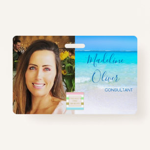 Photo ID Logo Ocean Beach Sea  ID Badge