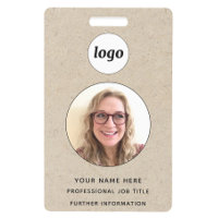 Photo ID Professional Brown Paper Effect Name
