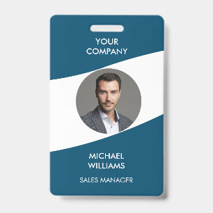 Photo ID  White Blue Badge