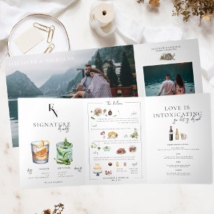 Photo & Illustrated Menu Cocktails Table Number