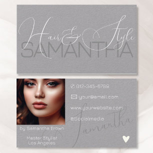 Photo Image Elegant Modern Calligraphy Signature   Business Card