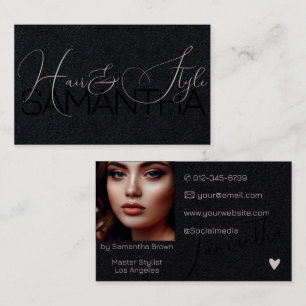 Photo Image Elegant Modern Calligraphy Signature Business Card