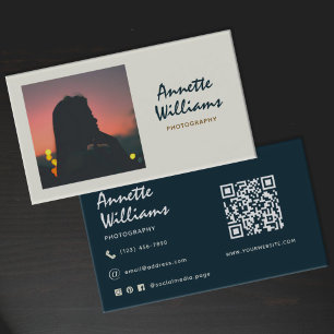 Photo image minimalist photographer business card