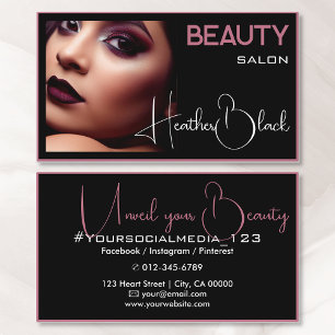 Photo Image Template Black Plum Thin Border Frame Business Card