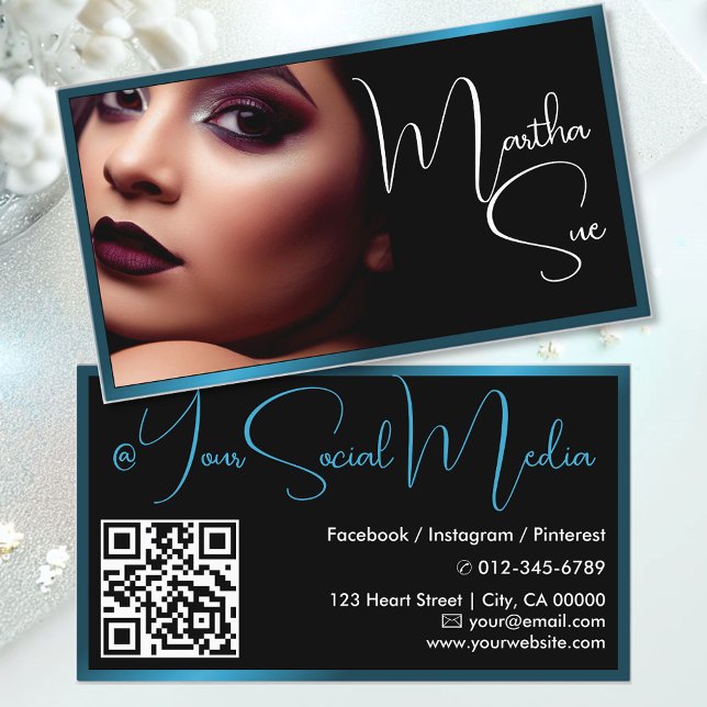 Photo Image Template Influencer Model Blue Steel Business Card (Creator Uploaded)