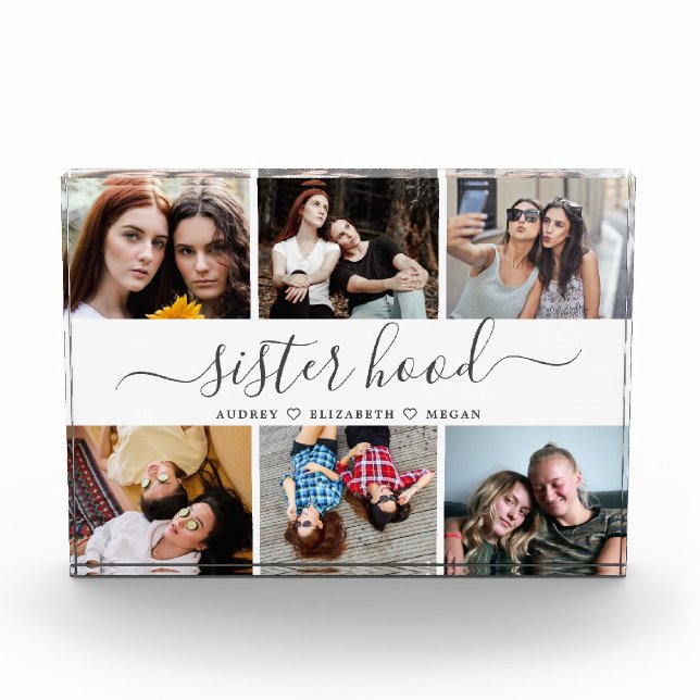 Photo In Glass Block Gift For Sisters Sisterhood (Front)