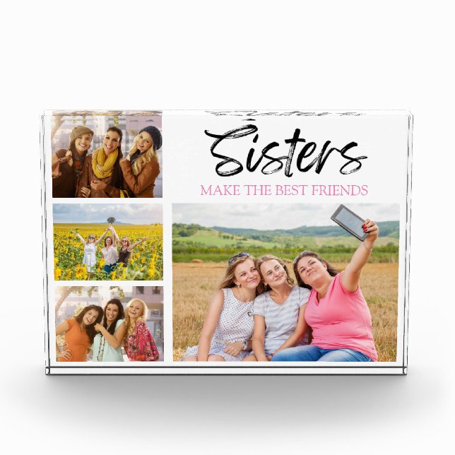 Photo In Glass Block Sisters Make the Best Friends (Front)