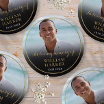 Photo In Loving Memory Funeral Button<br><div class="desc">A modern personalised photo celebration of life remembrance funeral button. Designed by Thisisnotme©</div>