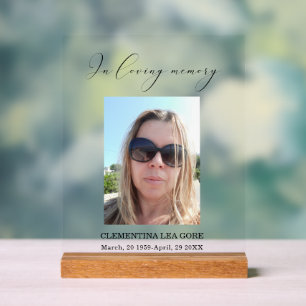 Photo In loving memory sign Tabletop