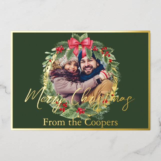 Photo in wreath custom Christmas (Front)