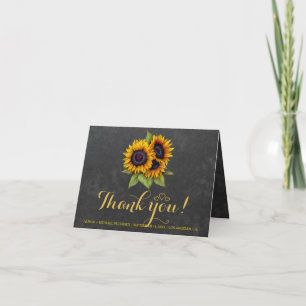 Photo inside rustic sunflowers thank you wedding