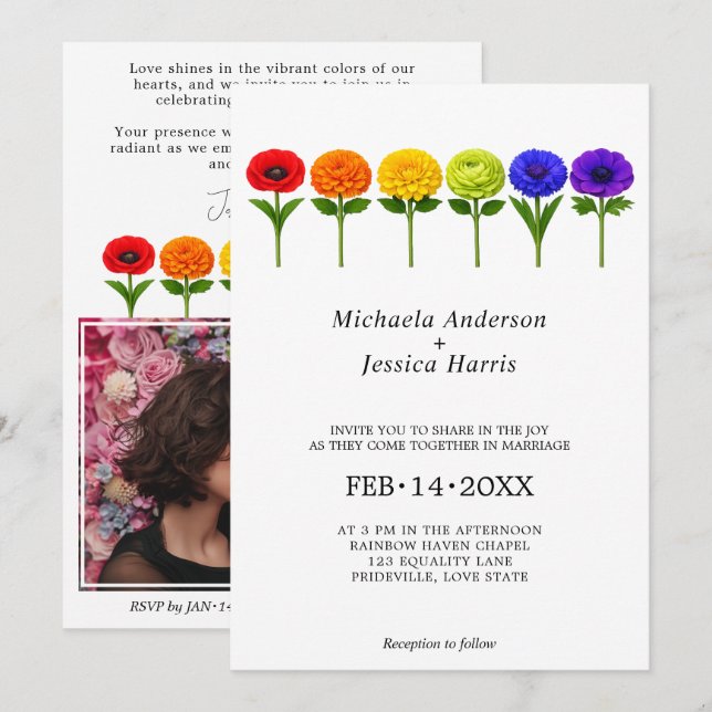 🌈 Photo Intertwined in Pride – Photo Edition Invitation (Front/Back)