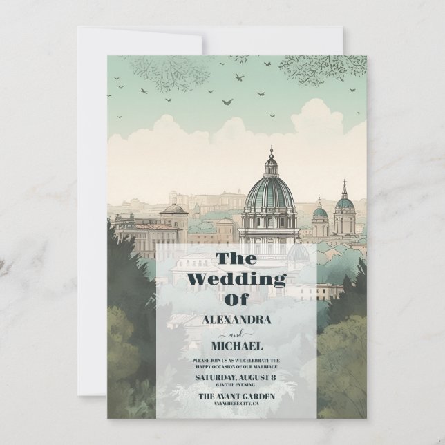 Photo Italy Rome Destination Wedding Invitation (Front)