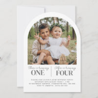 Photo Joint Arch First Birthday Invitation
