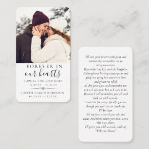 Photo Joint Double Memorial Funeral Prayer Card