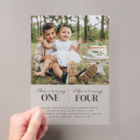 Photo Joint First Birthday Invitation