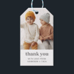 Photo Joint Gift Tags<br><div class="desc">A modern joint Birthday thank you tag,  featuring your own photo.</div>