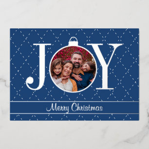 Photo JOY Blue White Christmas Silver