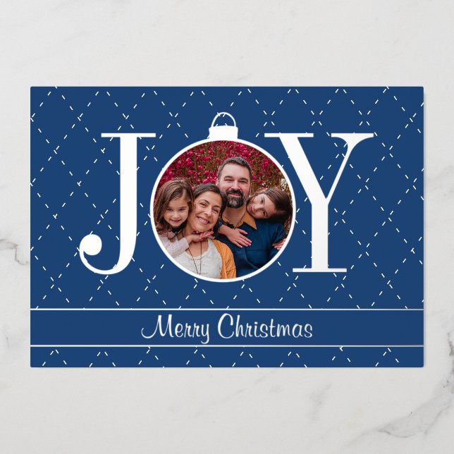 Photo JOY Blue White Christmas Silver (Front)