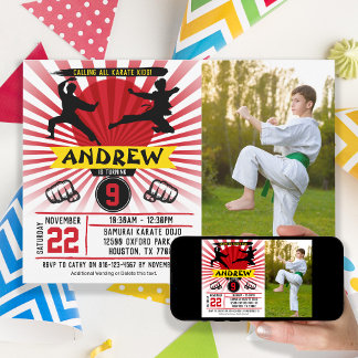 Photo Karate Kid Martial Arts Cobra Kai Invitation