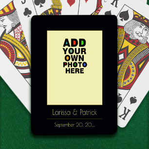 Photo Keepsake and Wedding Date Custom Playing Cards