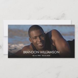 Photo keepsake Funeral Thank you Card