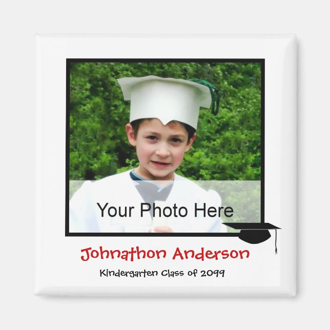 Photo Kindergarten Graduation Announcement Magnet (Front)