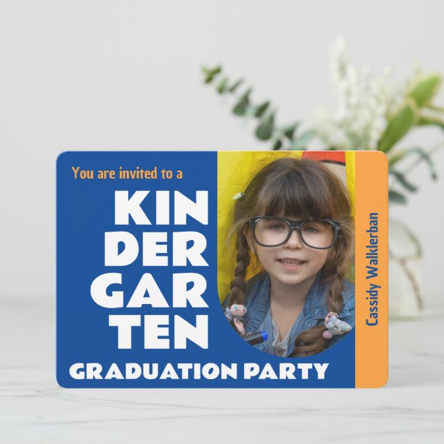 Photo Kindergarten Graduation Party Invitation (Standing Front)