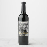 Photo label gold "Merry Christmas"<br><div class="desc">TRENDY CHRISTMAS GIFT idea: purchase your favourite wine bottles and personalise them with your custom photo label! Just add your own photo and adjust the text. Photography © Storytree Studios,  Stanford,  CA</div>