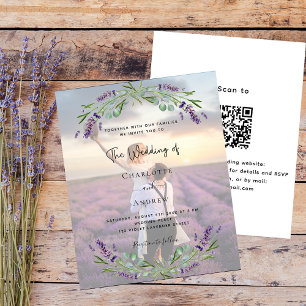 Photo lavender florals QR RSVP budget wedding