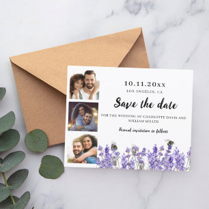 Photo lavender florals wedding Save the Date Flyer