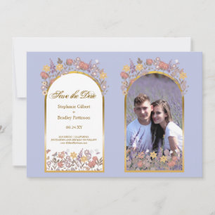 Photo Lavender Gold Elegant Wedding Save The Date Invitation