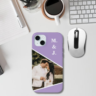 Photo Lavender Monogram iPhone 15 Mini Case