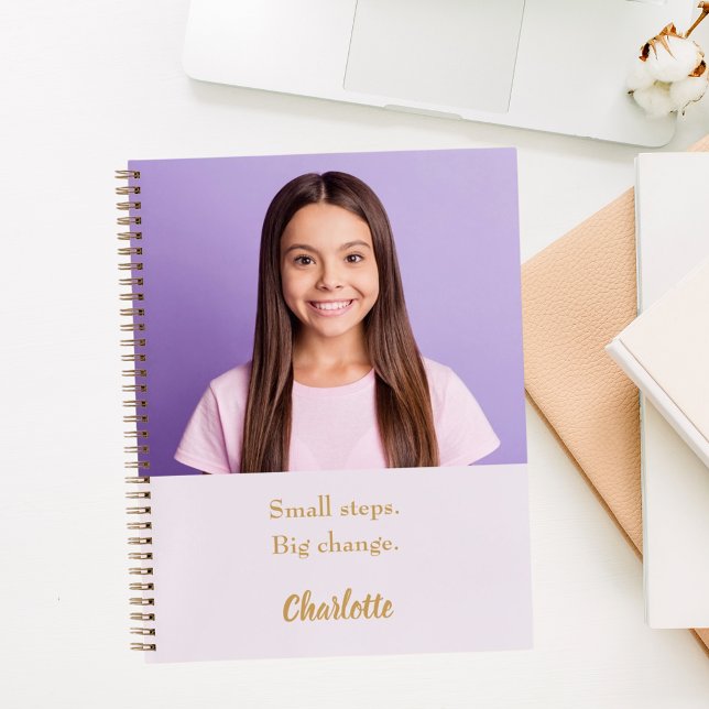 Photo lavender pink motivational quote notebook (Creator Uploaded)