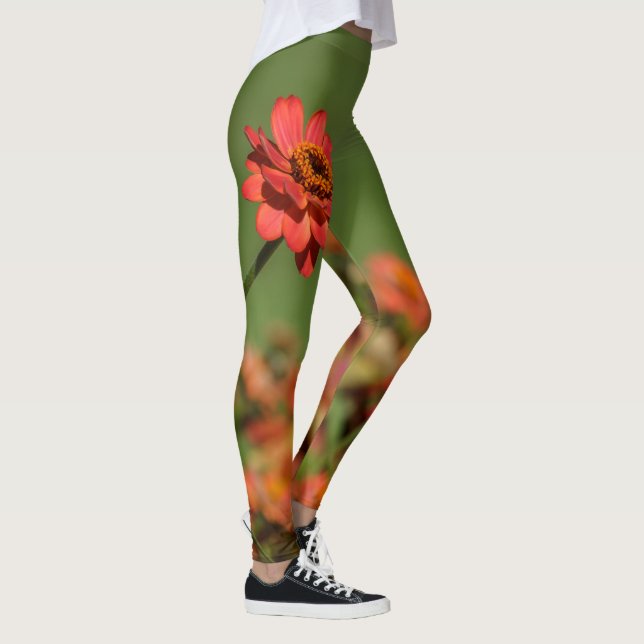 Photo leggings a red flower (Right)