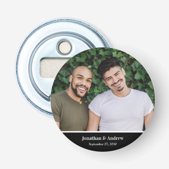 Photo LGBTQ Wedding Bottle Opener (Front)