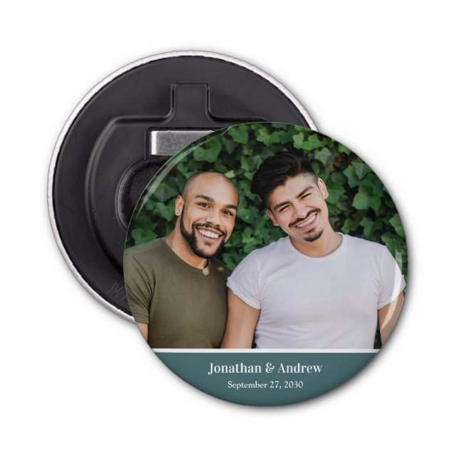 Photo LGBTQ Wedding Bottle Opener (Front)
